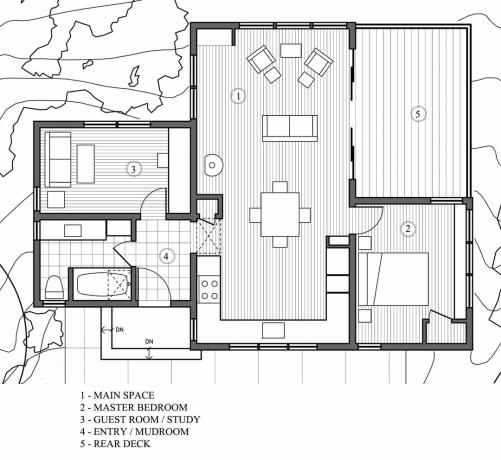 Mendocino County Cottage Signature Houseplan, 840 m², von der Architektin Cathy Schwabe