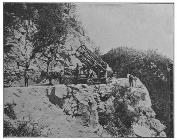 Transport eines Teleskops zum Mount Wilson