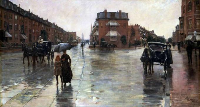 Childe Hassam ein regnerischer Tag in Boston