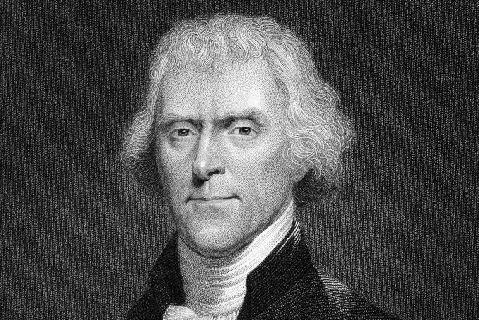 Graviertes Porträt von Präsident Thomas Jefferson