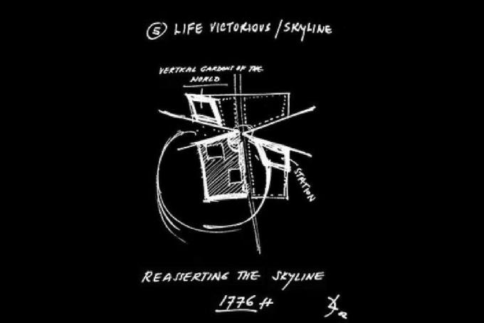 Daniel Libeskind Skyline Sketch Idea von Dezember 2002 Folienpräsentation