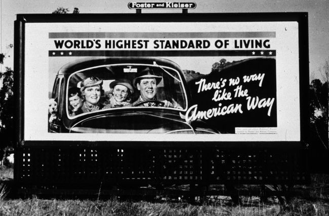 die Plakatwand der Großen Depression