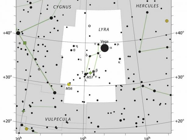 Die IAU-Konstellationsskizze von Lyra.
