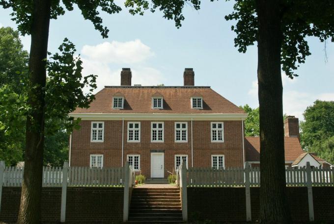 Pennsbury Manor, 1683, das bescheidene georgianische Haus von William Penn in Morrisville, Pennsylvania