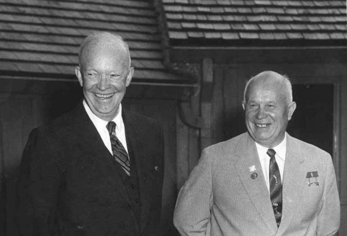 Foto von Eisenhower und Chruschtschow in Camp David