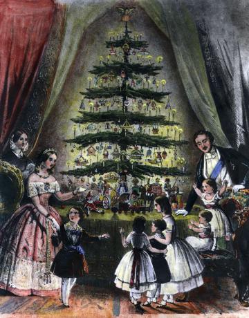 Weihnachtsbaum und Familie, 1848.