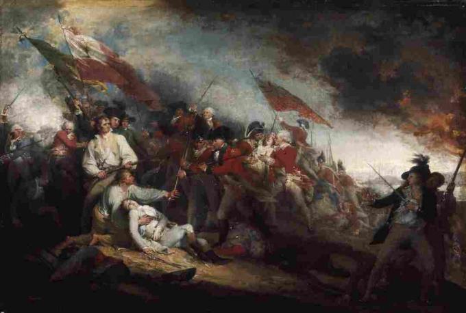 Der Tod von General Warren in der Schlacht von Bunker Hill, 17. Juni 1775, Gemälde von John Trumbull.