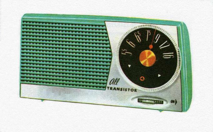 Weinleseillustration eines tragbaren Transistorradios der 1950er Jahre
