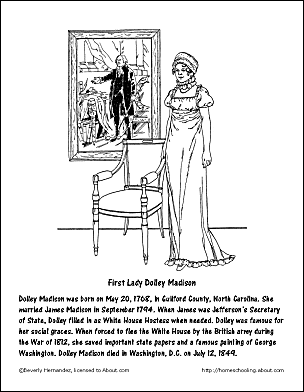 First Lady Dolley Madison Malvorlagen