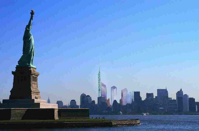 Blick vom Hafen Bild aus dem World Trade Center Masterplan, Dezember 2002 von Studio Libeskind