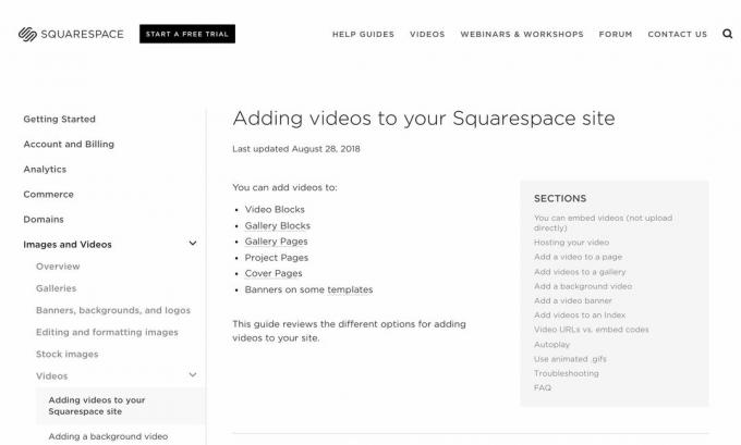 Hinzufügen von Videos zu Ihrer Squarespace-Website-Webseite