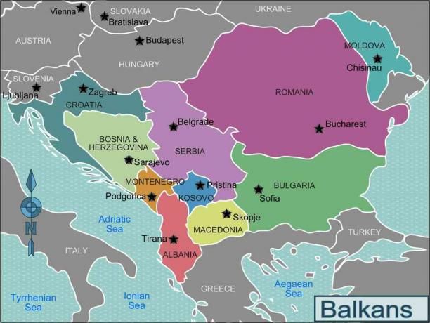 Karte der Balkanstaaten