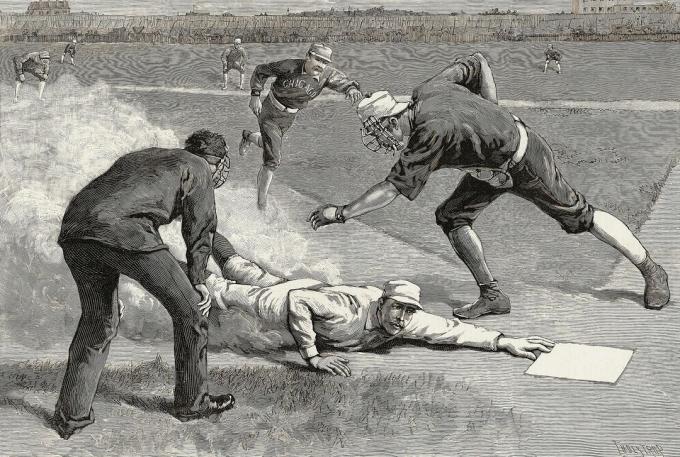 Illustration des Baseballspielers Buck Ewing aus dem 19. Jahrhundert