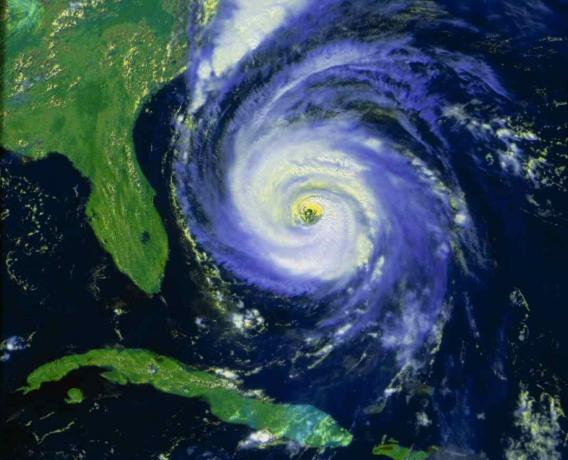 NOAA-Satellitenbild des Hurrikans Fran in der Nähe der USA