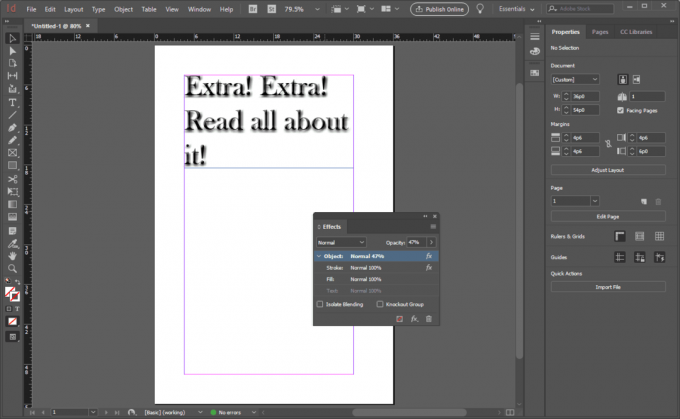 Geprägter Text in InDesign