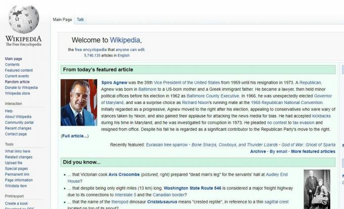 Vertikale Wikipedia-Navigationsleiste