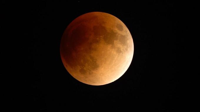 Eine Mondfinsternis durch das Griffith Observatory Teleskop.