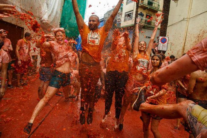 La Tomatina Teilnehmer im Jahr 2017