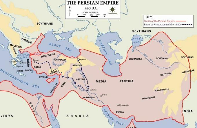 Karte des Persischen Reiches 490 v.