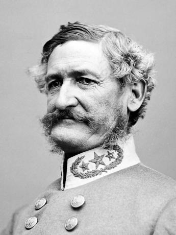 Büstenporträt von Generalmajor Henry H. Sibley trägt seine graue Uniform der Konföderierten Armee.