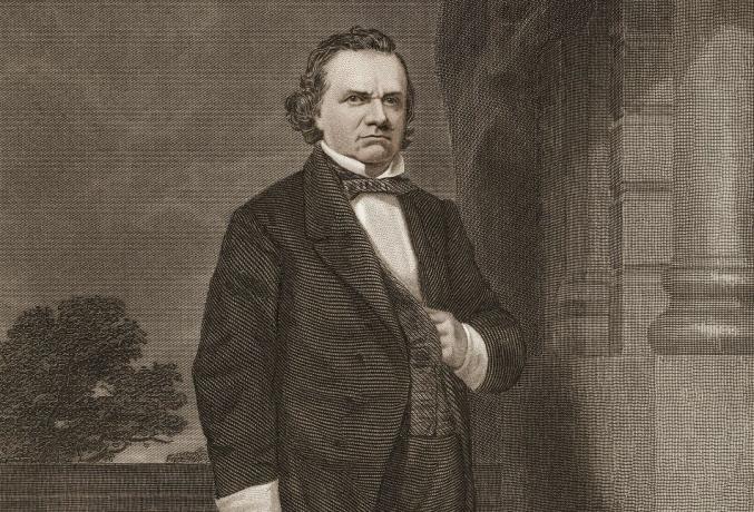 Graviertes Porträt von Senator Stephen Douglas