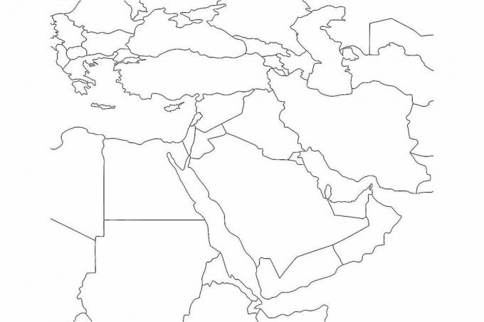 Leere Karte des Nahen Ostens