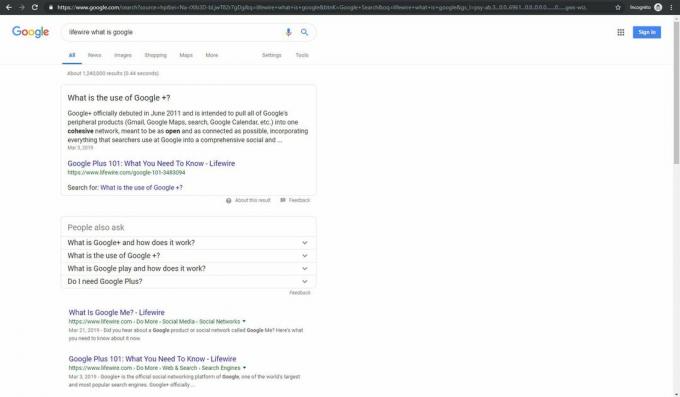 Google-Suche nach einem Pagerank-Begriff im Inkognito-Modus