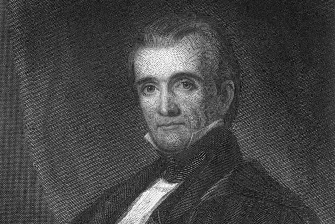 Graviertes Porträt von James K. Polk