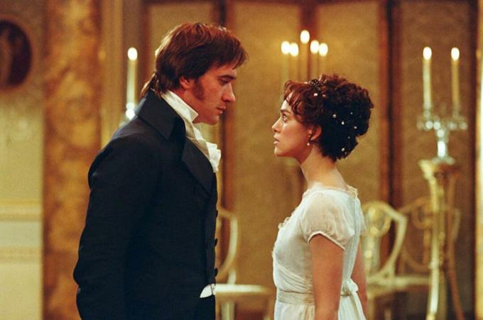 Elizabeth und Mr. Darcy starren sich gegenseitig auf den Netherfield-Ball an