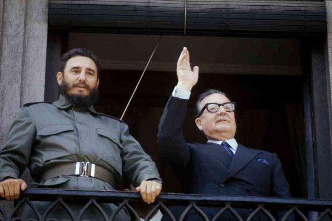 Salvador Allende mit Fidel Castro