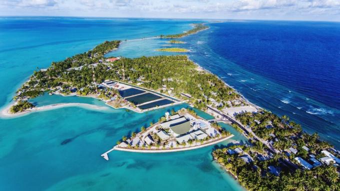 Luftaufnahme der Insel Kiribati