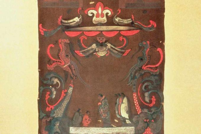 Mittelteil des Bestattungsbanners der Han-Dynastie mit der verstorbenen Lady Dai aus Mawangdui