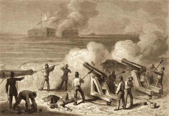 Illustration des Angriffs auf Fort Sumter