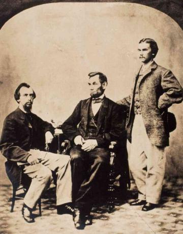 Präsident Lincoln, John G. Nicolay und John Hay